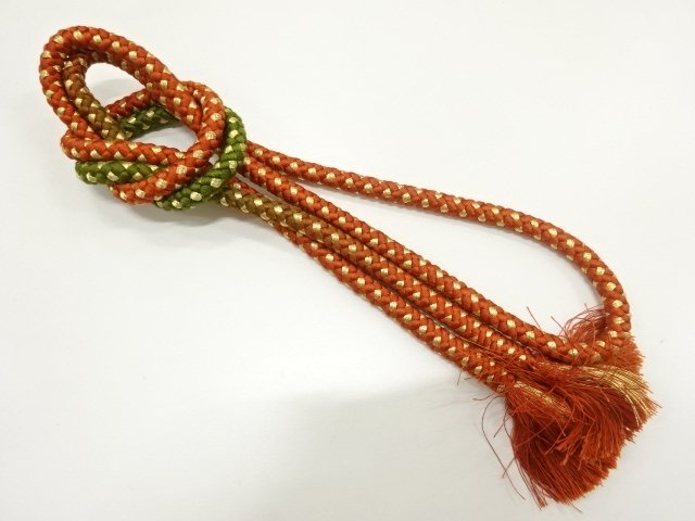 JAPANESE KIMONO / HAND-TIED OBIJIME CORD / SILK